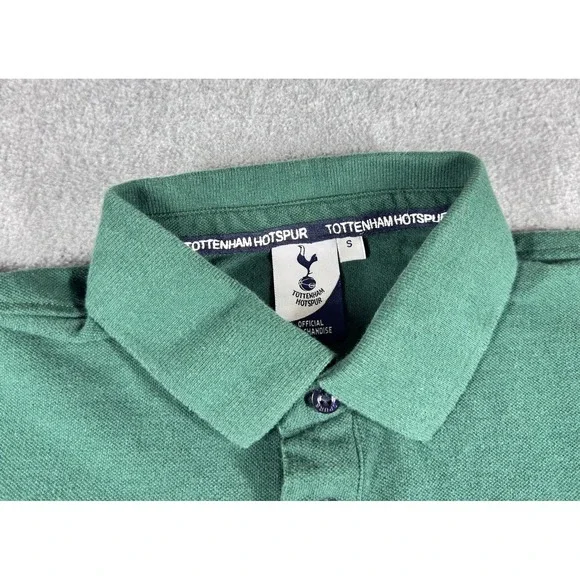 Tottenham Hotspur Official Mens S‎ Polo Shirt Navy Blue Green Metal Emblem - Picture 2 of 5